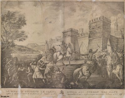 Matka Štěpána Velikého odmítajícího jeho syna vstoupit do pevnosti Neamt v roce 1484 od Gheorghe Asaky